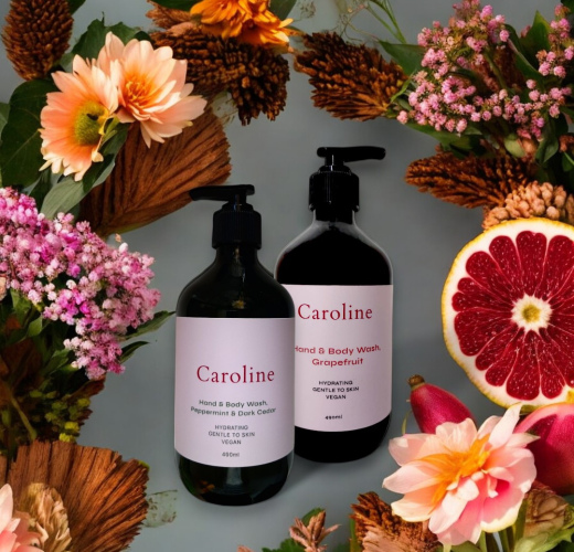 Set of 2 Hand & Body Washes  490ml+490ml  Peppermint & Dark Cedar + Grapefruit